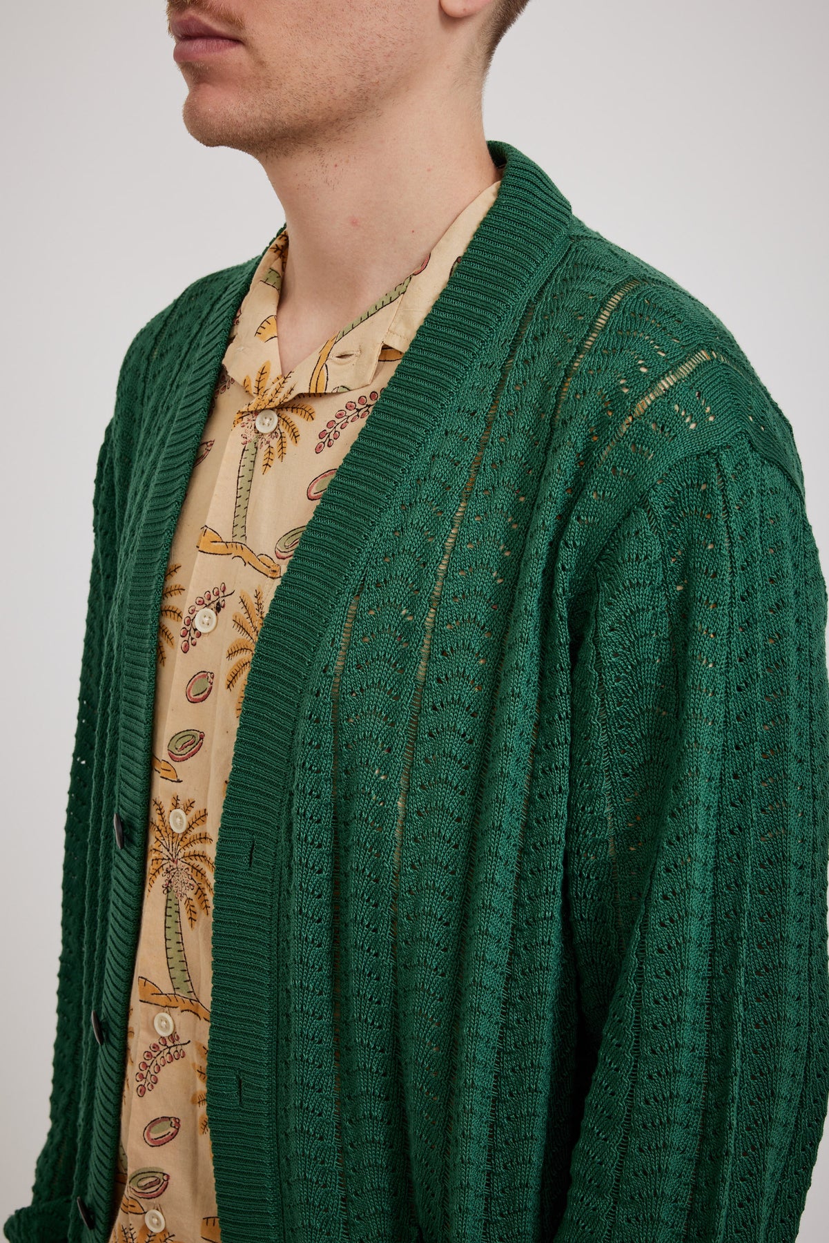Green lace cardigan online