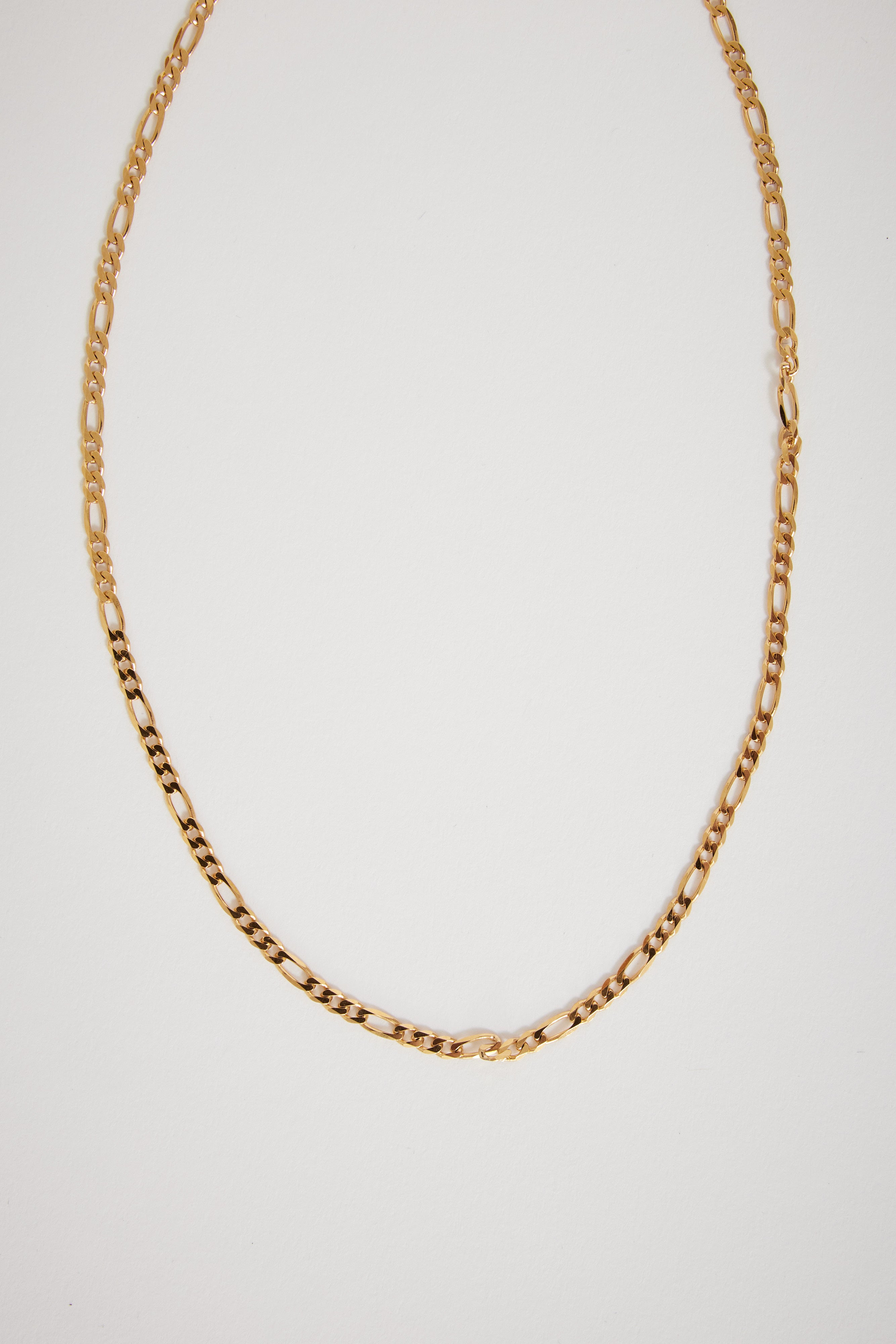 Meadowlark | Figaro Fine Chain Necklace Gold Plated 40cm | Maplestore
