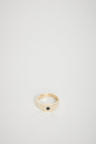 Meadowlark | Remy 9ct Gold Signet Ring with Bue Sapphire | Maplestore