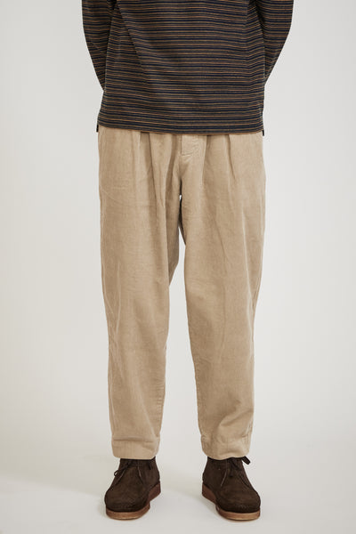 Universal Works | Pleated Track Pant Stone Cord | Maplestore