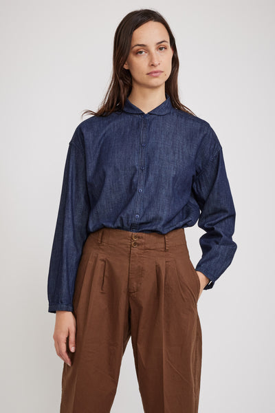 YMC | Earth Marianne Long Sleeve Shirt Dark Indigo | Maplestore